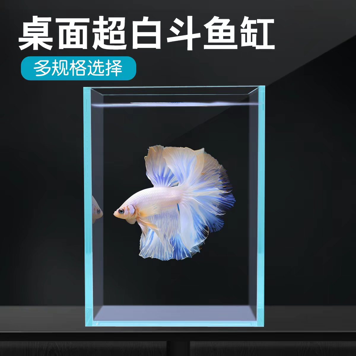 泰国斗鱼缸超白玻璃缸透明桌面小型办公室工位迷你负压