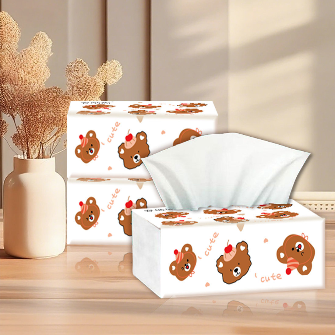 卡通小熊抽纸家用原生木浆抽取式卫生纸可爱印花面巾纸,洗护清洁剂/卫生巾/纸/香薰,抽纸,淘宝优惠券,粉丝福利购,淘宝优惠卷