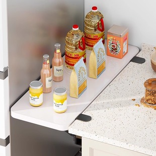 冰箱侧延长板桌面侧边加宽整理架夹缝挡板冰箱缝隙台面加长延伸板