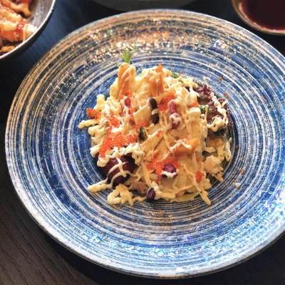 日本料理陶瓷餐具圆形草帽刺身拼盘水果沙色沙拉火锅蔬菜牛肉拼盘