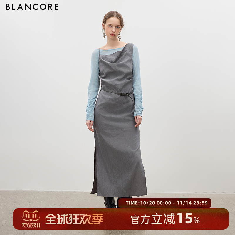 BLANCORE两件式荡领连衣裙