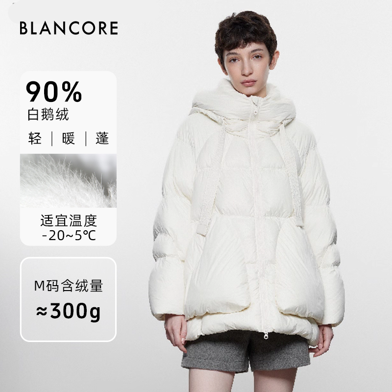 BLANCORE一手长黑羽绒服外套
