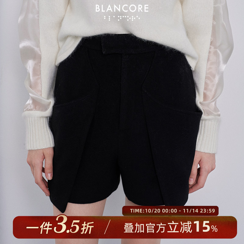 BLANCORE宽松直筒裤口袋翻折短裤