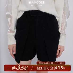 百搭宽松直筒裤 新款 2023冬季 口袋翻折短裤 设计师品牌BLANCORE