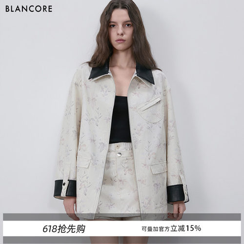 BLANCORE印花宽松两穿夹克袜套