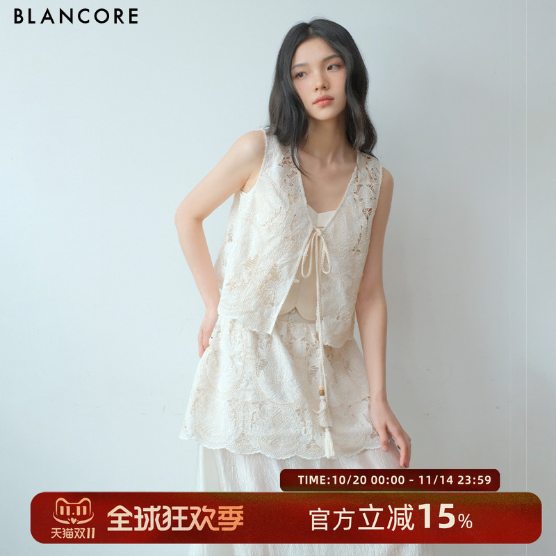 BLANCORE立体刺绣镂空背心