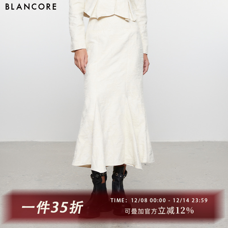 BLANCORE复古鱼尾裙小香风半裙