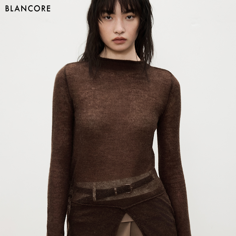 BLANCORE假两件羊驼毛羊毛衫上衣