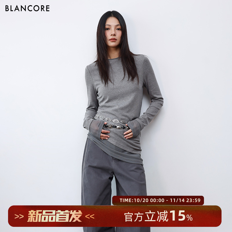 BLANCORE适打底衫斜摆上衣