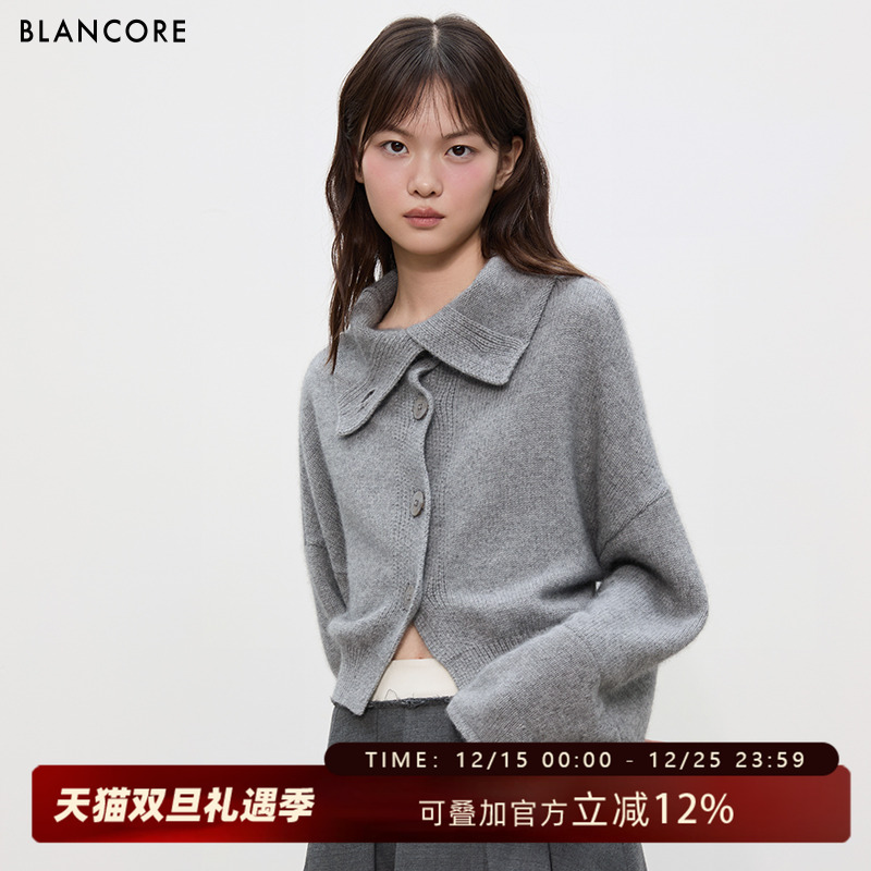 BLANCORE浣熊绒兔毛高腰针织毛衣