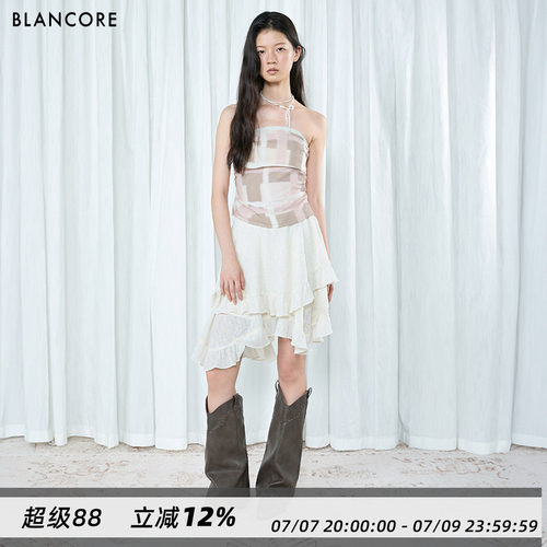BLANCORE趣精灵风格纹抹胸上衣