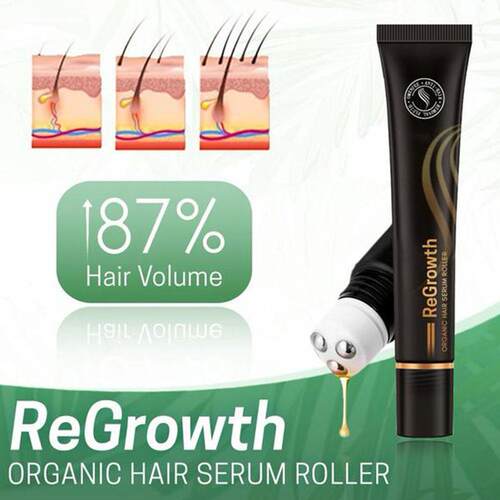 Regrowth Organic Hair Serum Roller Set Biotin Serum Triple发