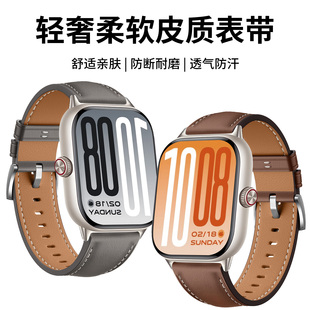 高级时尚 GT智能手表皮质爱马款 透气男女配件 WATCH 适用于vivowatchgt2手表表带iqoowatchgt2真皮腕带VIVO