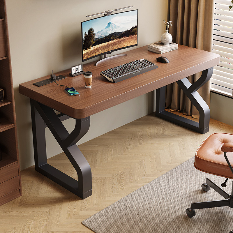 台式大板电脑桌卧室家用学生学习桌写字桌简约工作台双人电竞桌子