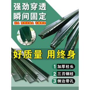 镀锌铁丝网片围栏三角实心铁立柱杆子钢丝养殖y尖头加厚牛栏立柱