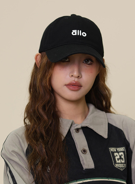 韩版字母刺绣棒球帽女黑色显脸小时尚百搭休闲弯檐防晒遮阳鸭舌帽