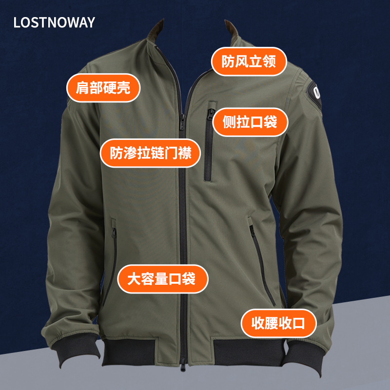 lostnoway摩托车骑行服防水防摔四季通勤游侠机车服ce2级护具