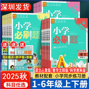 科学教科版 数学BS北师版 小学新教材同步课时天天练提优训练 2025秋小学必刷题一年级二年级三四五六年级上册语文人教版 深圳广东专版
