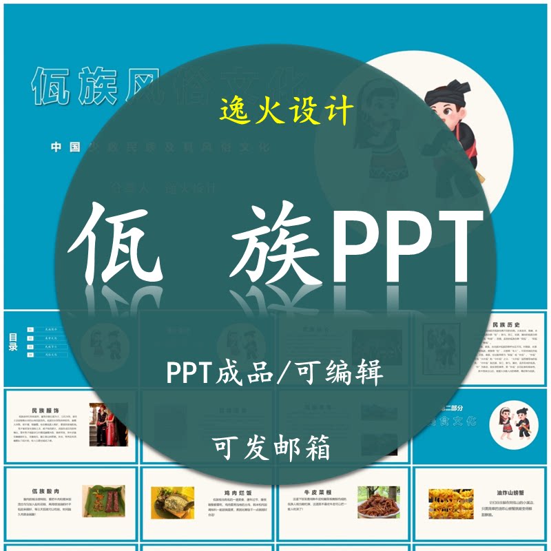 佤族风俗文化PPT 民族风俗习惯服饰文化美食模板成品可编辑