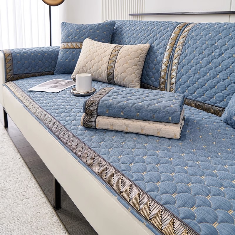 彩麻田园风亲肤柔软沙发垫