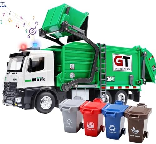 HOLYFUN Garbage Truck Toys Trash Truck with Sound and Light 农机/农具/农膜 其它农用工具 原图主图