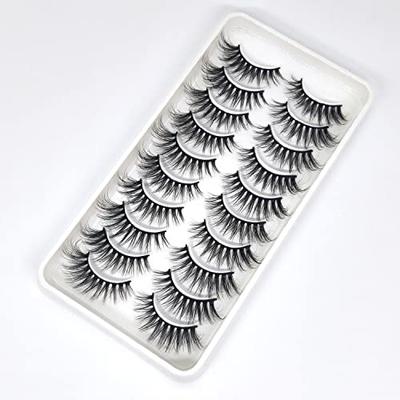 10 Pairs Fake Eyelashes Natural Look  Faux Mink Lashes Fluff