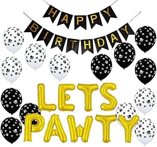 Geloar Lets Pawty Dog Birthday Decorations 22PCS Lets Pawty-封面