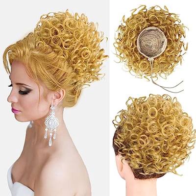 Isaic Curly Hair Bun Elastic Drawstring Loose Wave Messy Bun