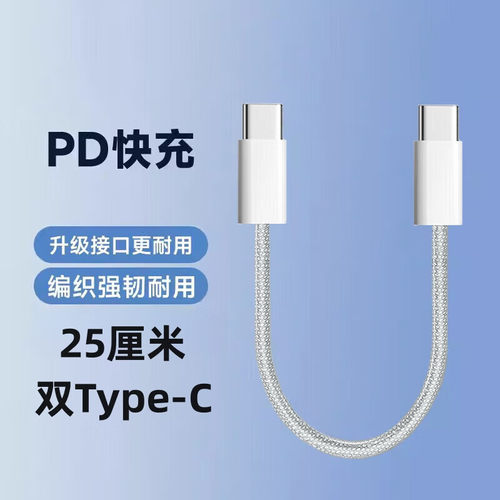 艾胜者双Type-C数据线短款