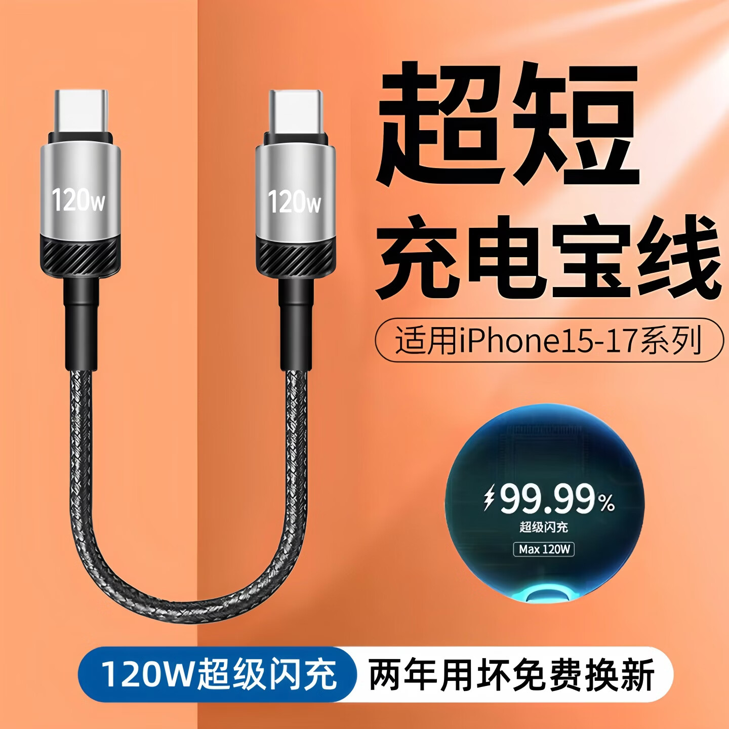 艾胜者双头Type-c数据线6A快充图片