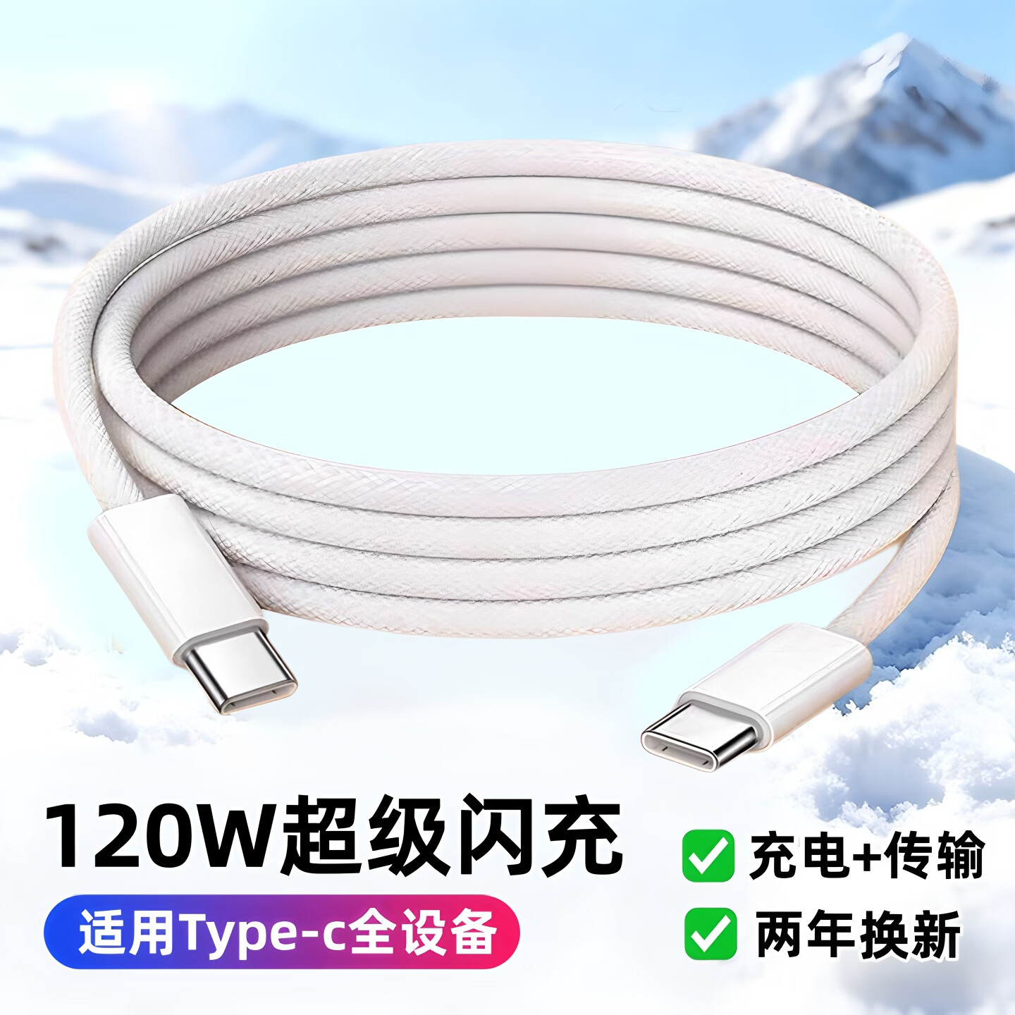 艾胜者双头Typec数据线120W