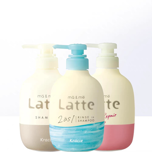 Kracie/嘉娜宝latte儿童损伤修复洗发水苹果橙花香490ml护发素