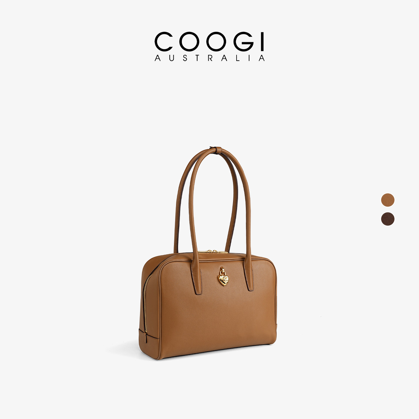 COOGI枕头包女2026新款公文通勤手提头层牛皮轻奢高级感波士顿包