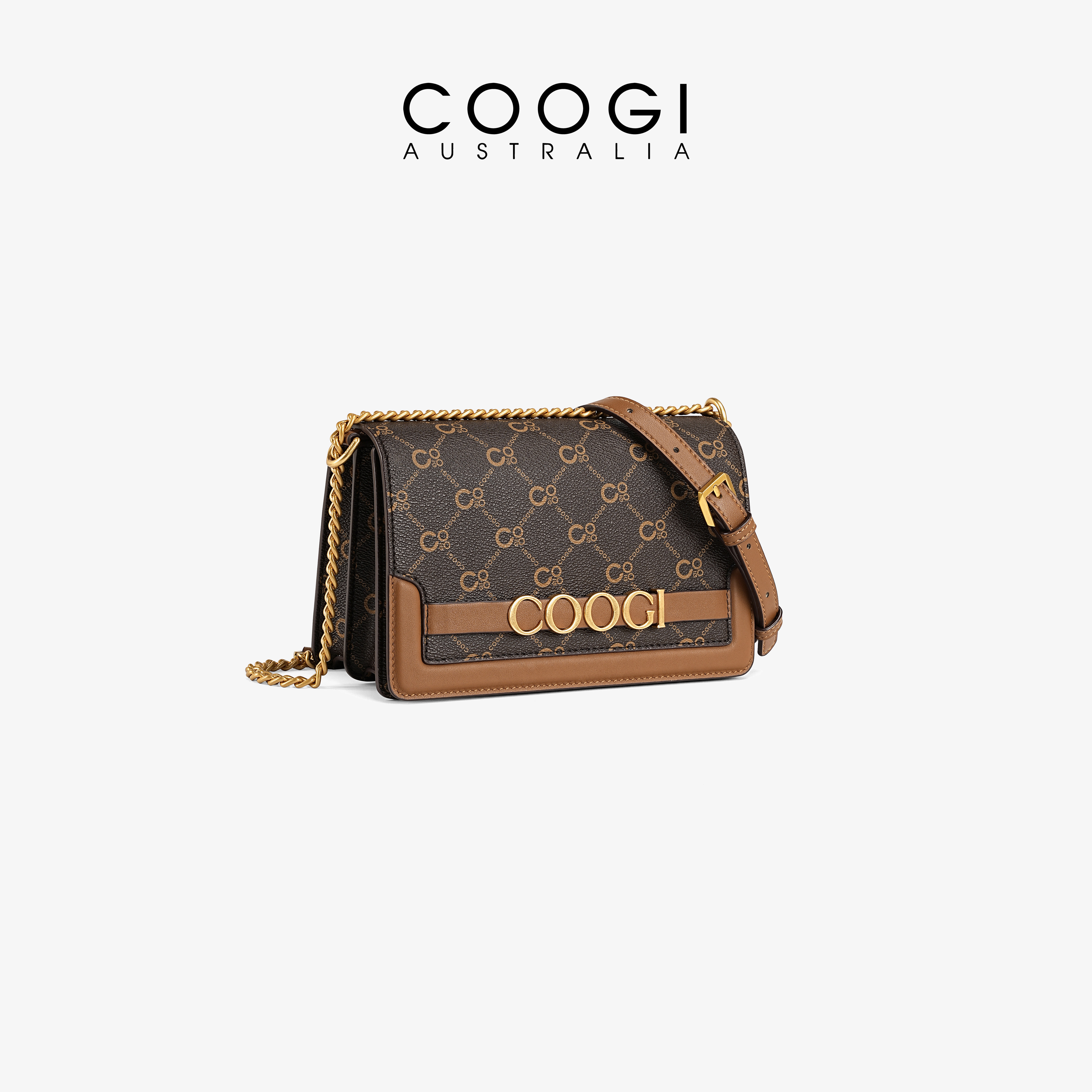 COOGI信封包老花小方包包女款图片