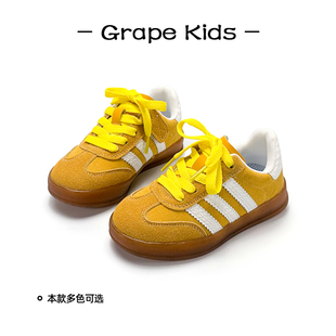 GRAPE 一儿童真皮板鞋2025秋冬季新款女童软底德迅鞋男童鞋子潮