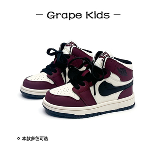 GRAPE-女童高邦板鞋秋冬季新款男童软底休闲鞋儿童韩版跑步鞋潮牌