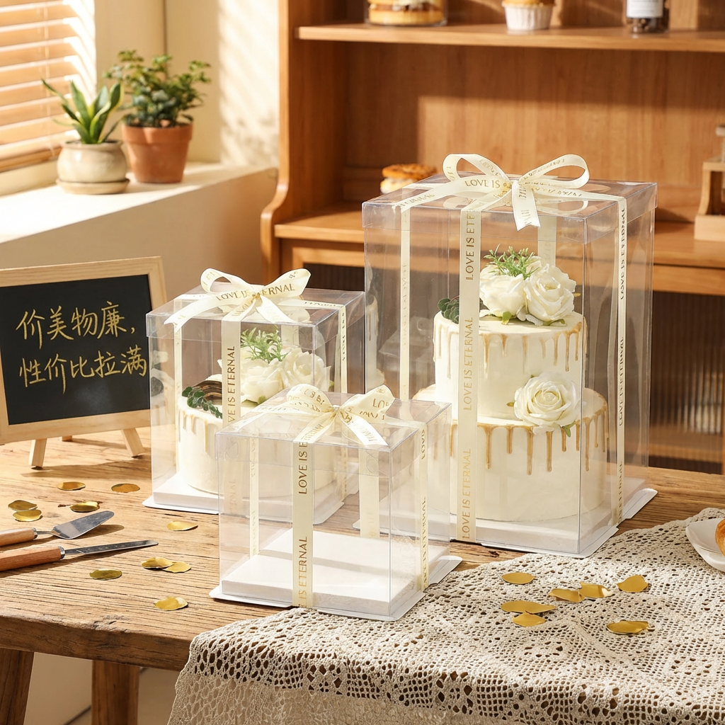 生日蛋糕盒子包装盒4四6六8八10十12寸单双层纸盒透明蛋糕包装盒