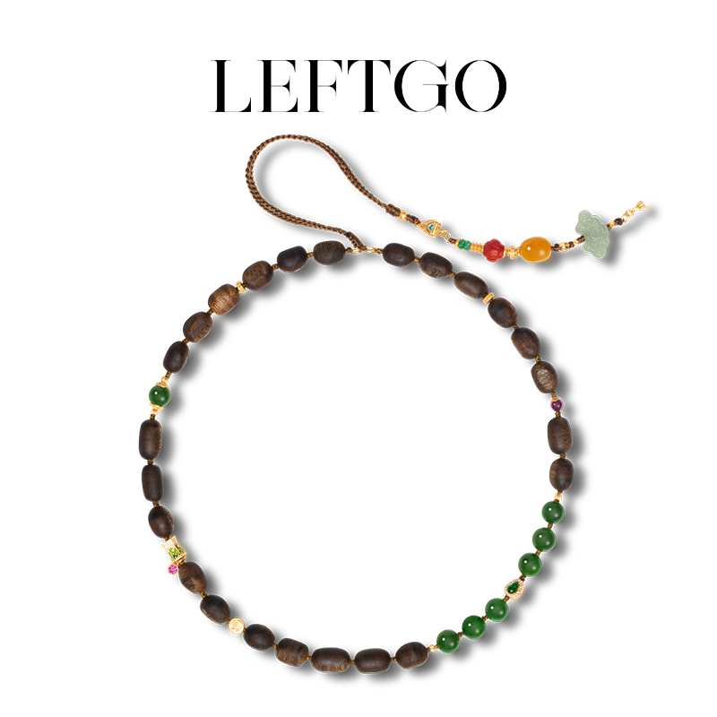 LEFTGO左戈天然沉香项链毛衣链