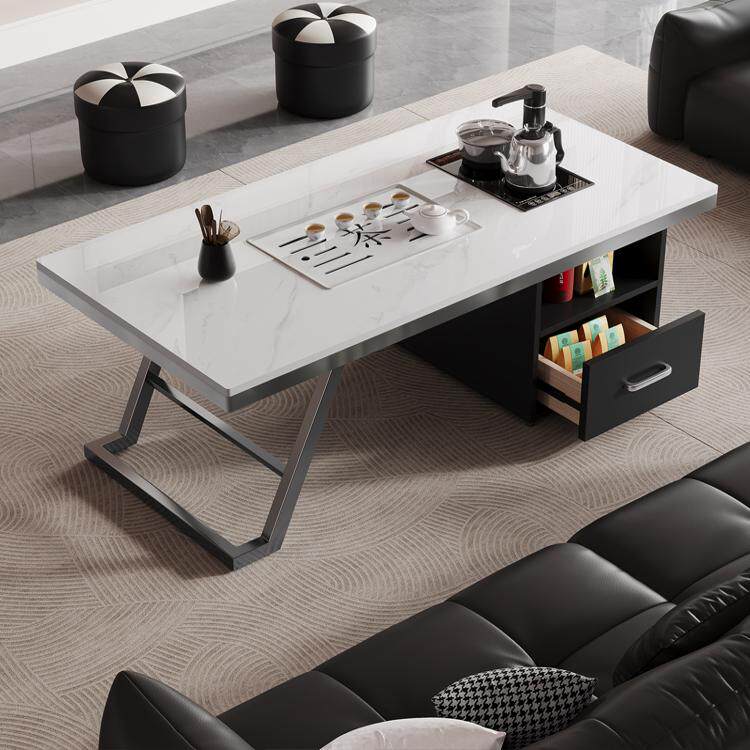 新款客厅茶几带烧水壶一体家用岩板茶台现代小户型办公室功夫茶桌