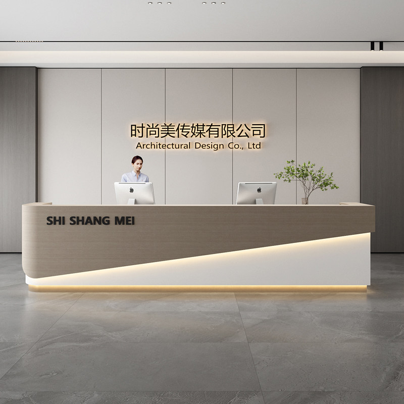 儿童体能馆培训班前台早教中心学前教育机构接待台艺术吧台收银台
