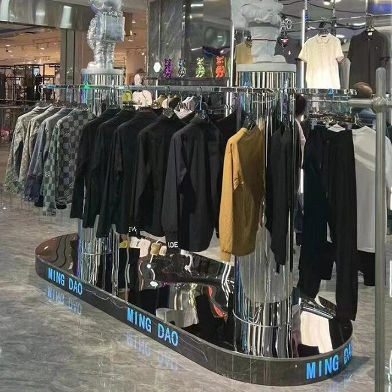 新款服装店展示架不锈钢