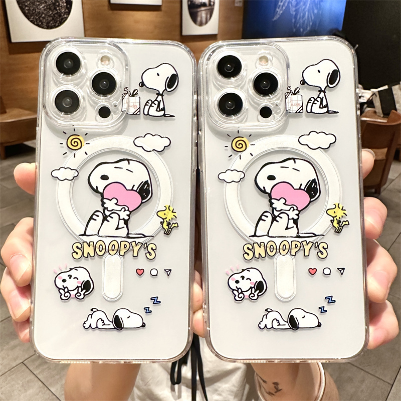 磁吸magsafes苹果手机壳史努比女