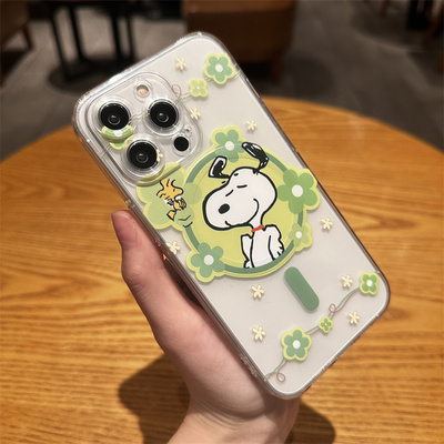 magsafe磁吸苹果手机壳史努比ins