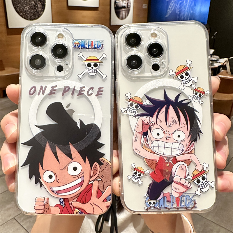 磁吸magsafes苹果手机壳海贼王男