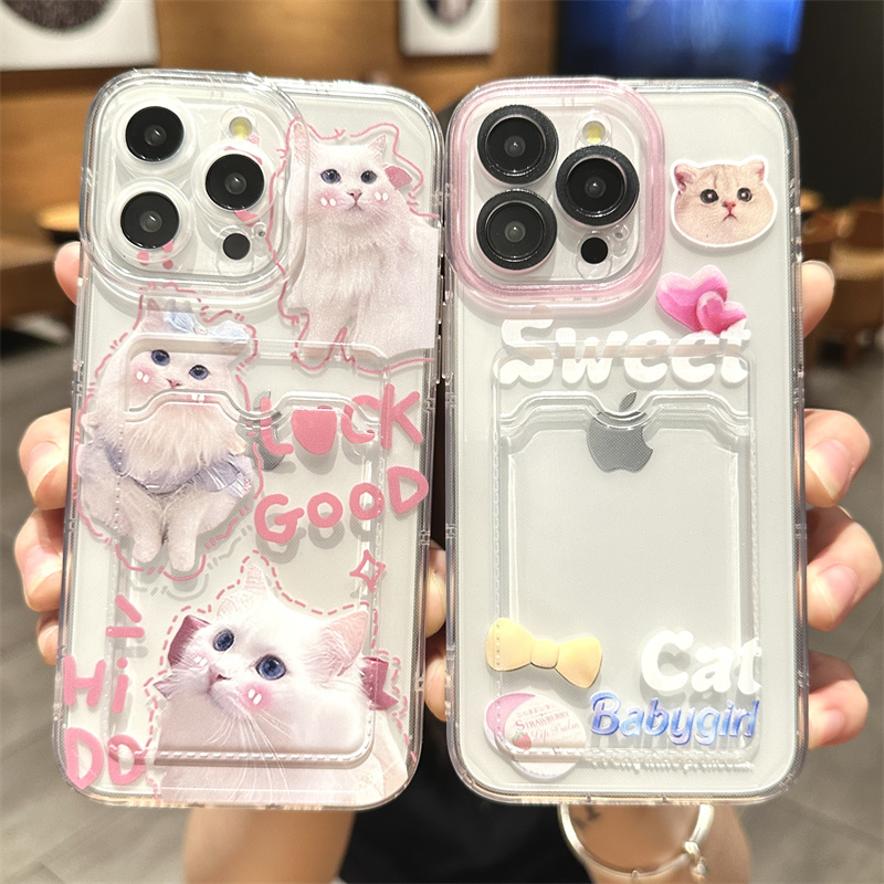 可放照片苹果手机壳小猫咪卡套