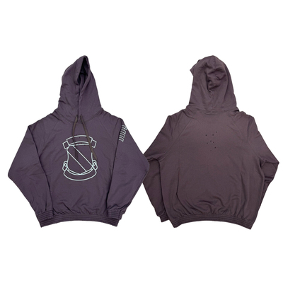 Number Nine Shield Ripped Shotgun Hoodie N9徽章印花连帽卫衣