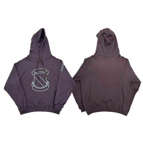 Number Nine Shield Ripped Shotgun Hoodie N9徽章印花连帽卫衣
