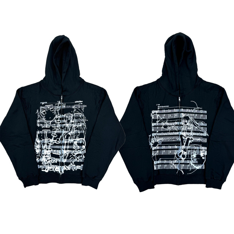 Kuru Backstage hologram zip up hoodie拉链连帽卫衣帽衫外套y2k - 实物图