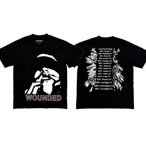 Ken Carson Xperiment Tour  WOUNDED Tee会场限定标语短袖T恤