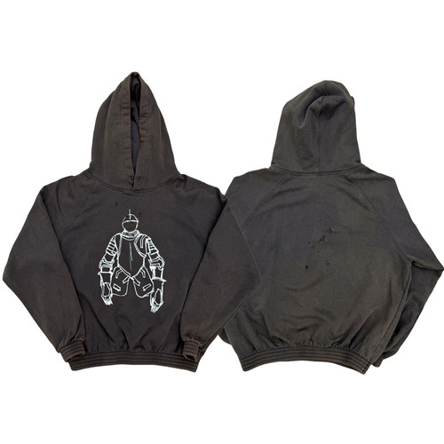 Number (N)ine SS01 knight hoodie vintage破坏做旧连帽卫衣帽衫